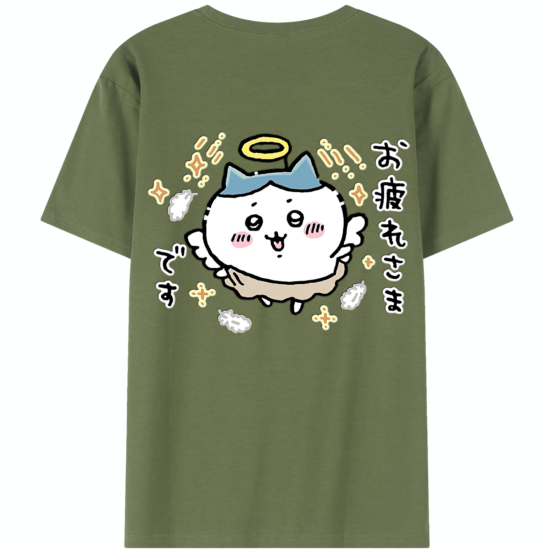 （画像用） ちいかわ ハチワレ Chii-kawa hachiware 綿100％半袖Tシャツ（背面プリント）